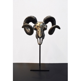 動物擺飾璧掛飾大角羊骷髏頭    (y14912  立體雕塑.擺飾   立體擺飾系列   動物、人物系列)